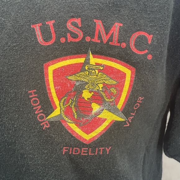 Vtg USMC 3rd Battalion 9th Marines Med T-shirt Shadow Warriors Death In The Dark - Picture 2 of 5